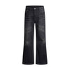 Gradient Washed High Rise Curved Leg Loose Wide Leg Denim Jeans
