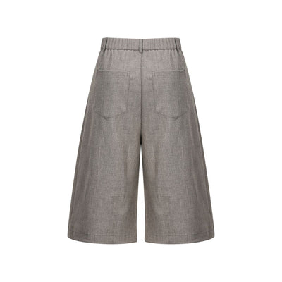 Vintage Draped Pleated Bermuda Shorts