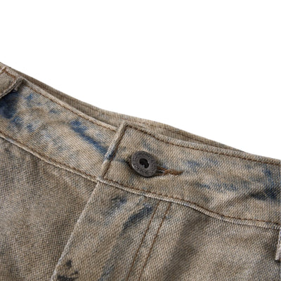 Muddy Wash Denim Texture Loose-Fit Jeans