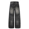 Vintage Washed Wide Leg Lightning Whisker Jeans