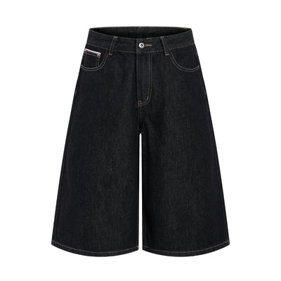 Vintage Loose Straight-Leg Denim Bermuda Shorts