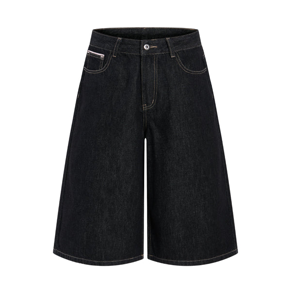 Vintage Loose Straight-Leg Denim Bermuda Shorts