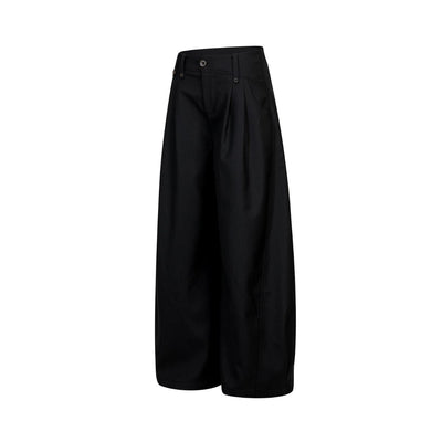 Vintage Curved Wide Leg Draped Trousers