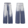 Washed Distressed Loose Fit Straight Denim Pants