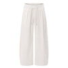 Solid Tint Linen-Blend Barrel Pants