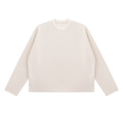 Heavyweight Washed Waffle Cotton Long Sleeve Tee 340G