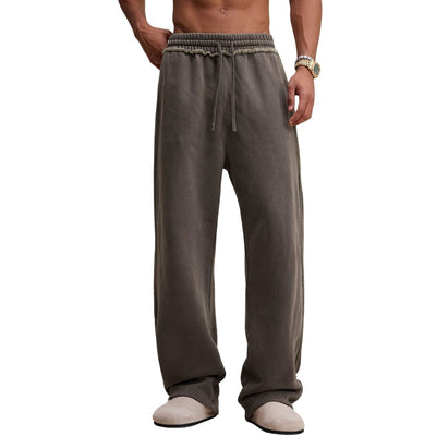 Raw Edge Straight Leg Fleece Sweatpants