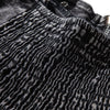 Front-Zip Smocked Denim Mini Dress