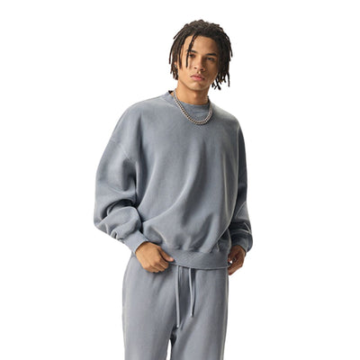 Boxy Fit WashedDistressed Fleece Sweatshirt