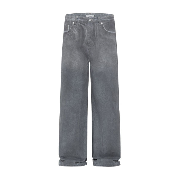 Vintage Washed Spray-Dyed Relaxed Straight-Leg Jeans