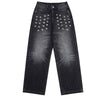 Vintage Blue Cat Whisker Studded Baggy Jeans