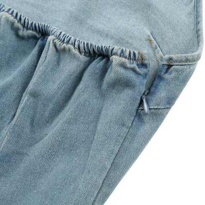 Ruched Denim Halter Mini Dress