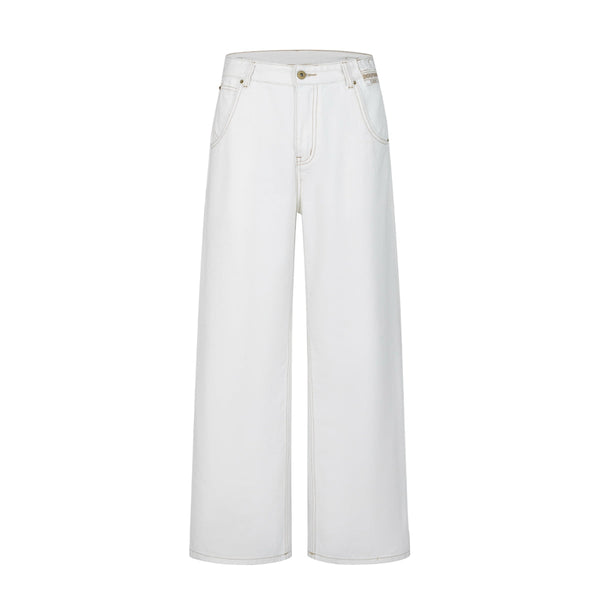 Paris Button Baggy Wide-Leg Denim Jeans