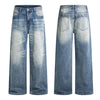 High Street Gradient Washed Whiskered Wide Leg Denim Jeans