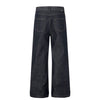 Raw Denim Wide Leg Metal Hardware Jeans