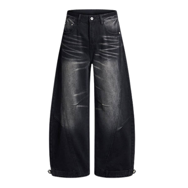 Gradient Washed Whiskered Relaxed Adjustable Hem Pants