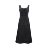 Corset Lace-Up Denim Midi Dress