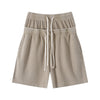 West Coast Waffle Double Waistband Snow Washed Distressed Shorts