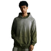 Ombre Raw Edge Kangaroo Pocket Distressed Hoodie
