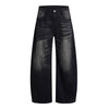 Vintage Whiskered Gradient Washed High Waist Barrel Wide Leg Denim Jeans