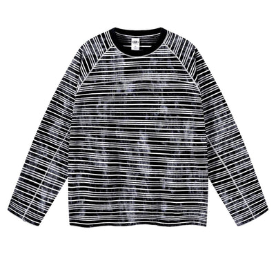 Vintage Dirty Dye Raglan Stripe Long Sleeve Tee
