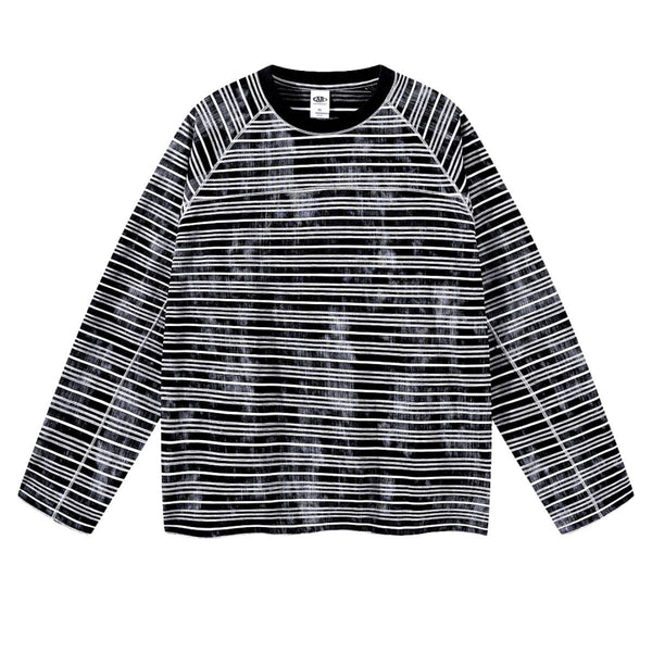 Vintage Dirty Dye Raglan Stripe Long Sleeve Tee