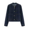 Indigo Button-Front Baggy Denim Jacket