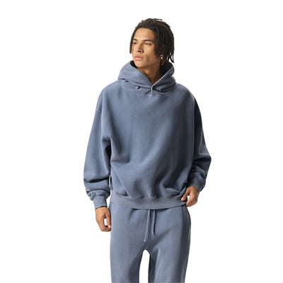 Vintage Wash Distressed Fleece Boxy Hoodie