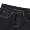 Plaid Cuff Baggy Jeans