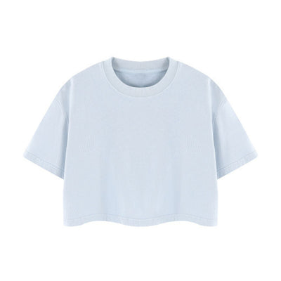 Snowflake Washed Boxy Cropped Cotton Tee 2026