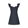 Ruffled Strap Sleeveless Denim Dress