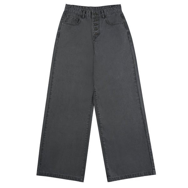 Button Fly Relaxed Fit Baggy Straight Leg Vintage Work Pants