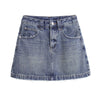 Raw Hem Vintage Wash Denim Mini Skirt