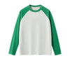 Relaxed Contrasting Colors Raglan Long Sleeve Top 8.1oz