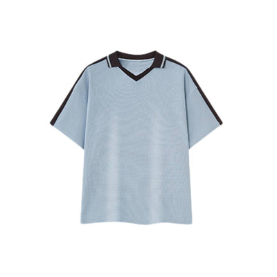Vintage Waffle Colorblock Boxy Fit Heavyweight Polo T-Shirt