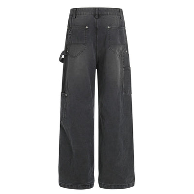 Men's Distressed Punk Cargo Pants – Loose Wide-Leg Streetwear