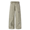 Faded Splatter-Wash GradientBaggy Wide-Leg Cargo Pants