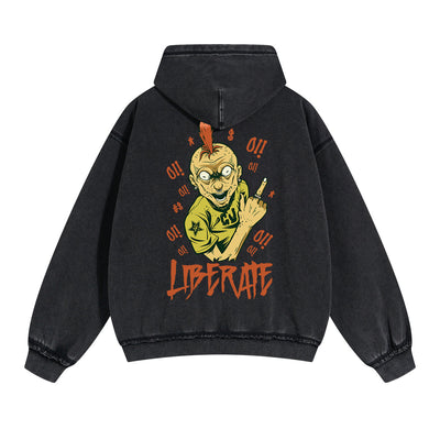 Liberate Street Punk Double Slider Zip Hoodie-INNBLAC