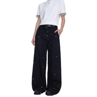 Vintage Rhinestone Straight Leg Jeans