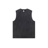 Distressed Raw Hem Patchwork Acid Wash Sleeveless Tank Tee