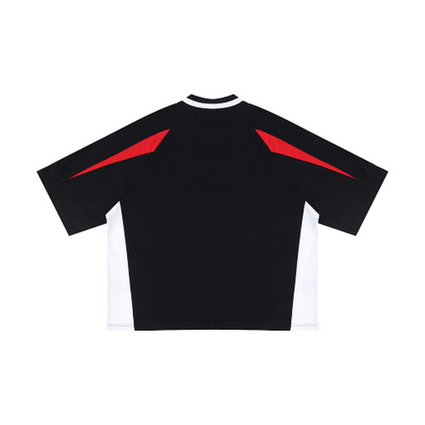 Colorblock V Neck Cotton Tee 250G