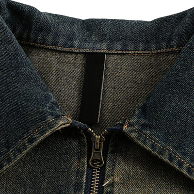 Unisex Retro Washed Vintage Denim Jacket