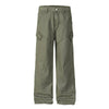 Washed Solid Wide Relaxed Workwear Pants