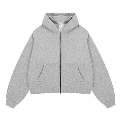 Dual Zipper Fleece Hooded Streetwear Hoodie