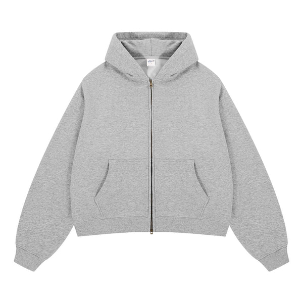 Dual Zipper Fleece Hooded Streetwear Hoodie