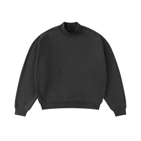 Soft Fleece Mock Neck Pullover Sweatshirt