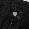 Black Acid Wash Distressed Wide Leg Denim Jeans