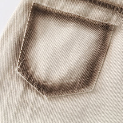 Contrast Edge Washed Wide-Leg Jeans