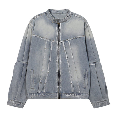 Wax Coated Denim Motorcycle Jacket