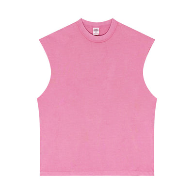 Sleeveless Raw Edge Reverse Tee 275gsm